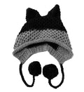 BomHCS Cute Fox Ears Beanie Winter Warm 100% Handmade Knit Hat