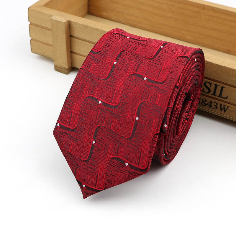 61 Colors Jacquard Striped Plaid Paisley Necktie 6cm Polyester Male Narrow Tie Skinny Tuxedo Suit Shirt Gift For Men Accessory