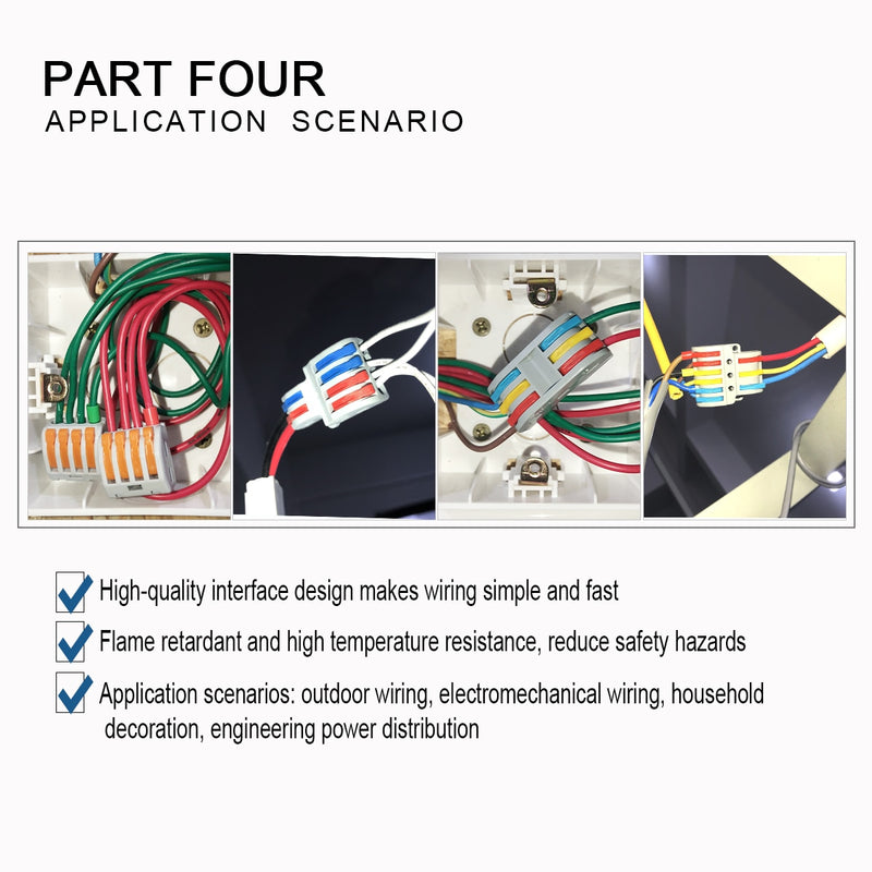 1 Input 2/3/4/5 Output Splitter Quick Spring Splicing Wire Connector Electric Cable Terminal Block Push In With Operation Lever
