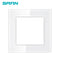 SRAN F6 Series White Crystal Tempered Glass Panel Light switch eu french wall socket usb tv rj45 rj11 Sensor switch Module DIY