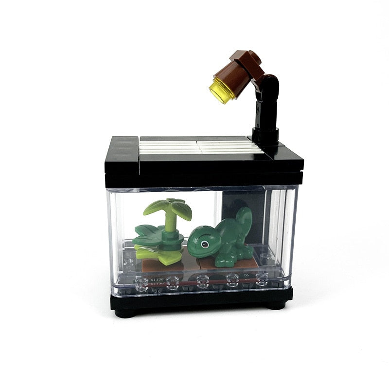Small Particle Building Block Fish Tropical Animals Tank Compatible MOC DIY Mininatures Model Creative Gift Bricks Kid Toys