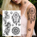 Sexy Black Henna Temporary Tattoos For Women Girls Body Art Decoration Fake Jewelry Chains Waterproof Mandala Flower Tatoos Kit
