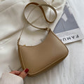 2022 New Women&#39;s Fashion Handbags Retro Solid Color PU Leather Shoulder Underarm Bag Casual Women Hobos Handbags