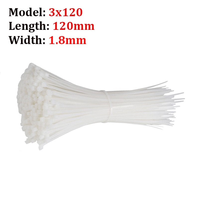 Self-locking plastic nylon cable tie 100 pieces white 5x300 cable tie fastening ring 3x200 industrial cable tie cable tie set