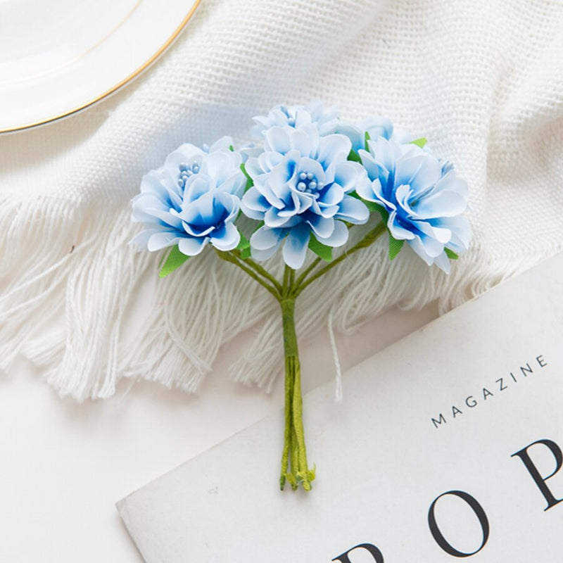 60PCS Artificial Flowers Mini Bouquet Stamen Wedding Party Christmas Decorations for Home DIY Handmade Wreaths Craft Fake Plants