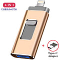 For iphone Lightning ios OTG flash drive memory stick type c pendrive type-c USB Flash Drive 16GB 32GB 64GB pen drive usb3.0
