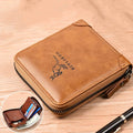 2021 Fashion Men&#39;s Coin Purse Wallet RFID Blocking Man Leather Wallet Zipper Business Card Holder ID Money Bag Wallet Male