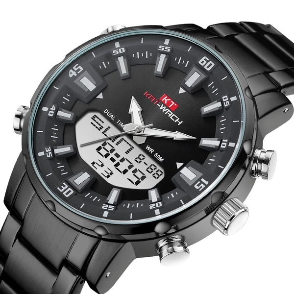 KAT-WACH Watch Male 2022 Sports Digital Watches Men Waterproof Steel Military Quartz Watch For Men Wristwatch Relogio Masculino
