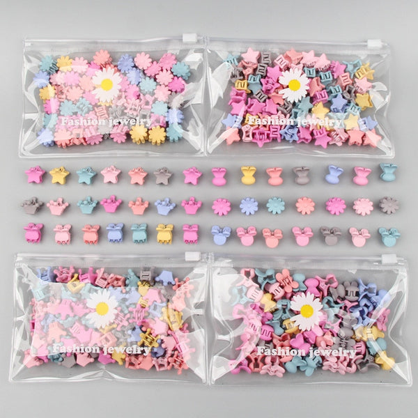 30Pcs/Bag Cute Girls Baby Heart Flower Crown Animals Colorful Hair Claws Sweet Hairpins Hair Clips Kid Hair Accessories