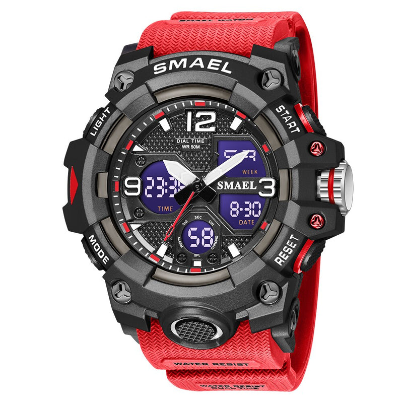 Sport Watch Military Watch For Men Alarm Clock Stopwatch LED Digital Back Light Dual Time Display 8008 Men&
