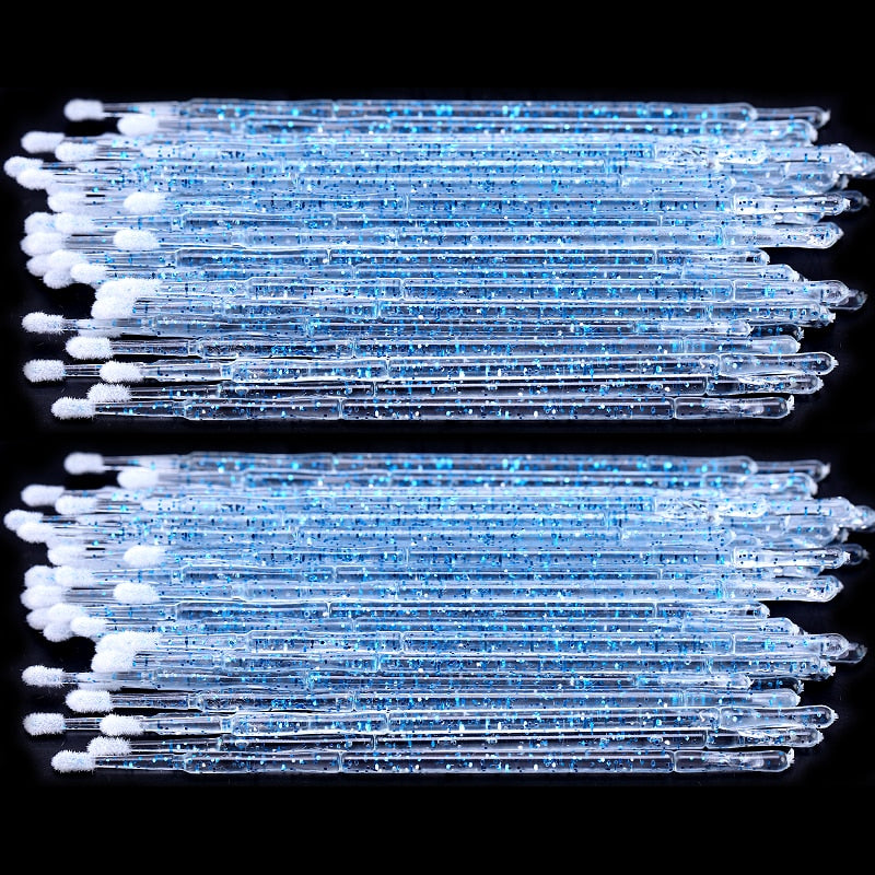 Crystal Disposable Eyelash Brushes Swab Microbrushes Eyelash Extension Tools Individual Eyelashes Removing Tools Applicators