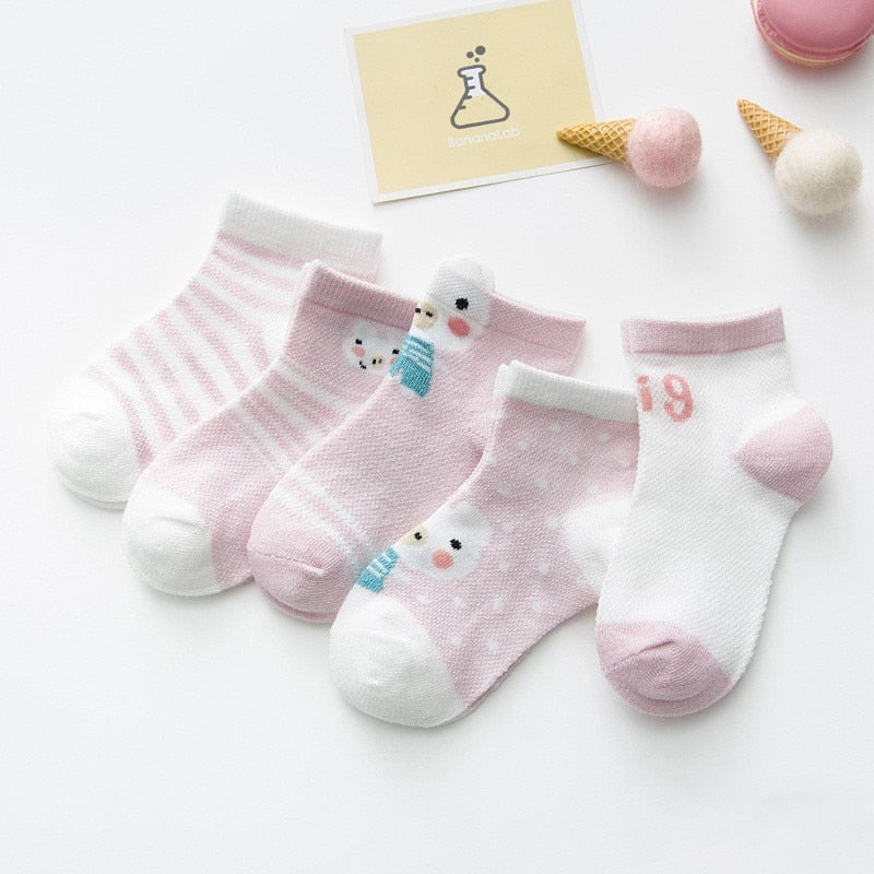 5Pairs/lot 0-3Y Infant Baby Socks Baby Socks for Boys Girls Cotton Mesh Newborn Toddler First Walkers Baby Clothes Accessories