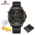 Luxury Brand NAVIFORCE Digital Sport Watch For Men Steel Band Waterproof Chronograph Alarm Clock Luminous Quartz Wrist watch Man