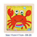11X11CM Kids Wooden Puzzle Toy Vehicle Animal Jigsaw Cartoon Animal Traffic Tangram Toys Educational Toys Puzzles for Kids Gifts