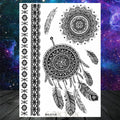 Sexy Black Henna Temporary Tattoos For Women Girls Body Art Decoration Fake Jewelry Chains Waterproof Mandala Flower Tatoos Kit