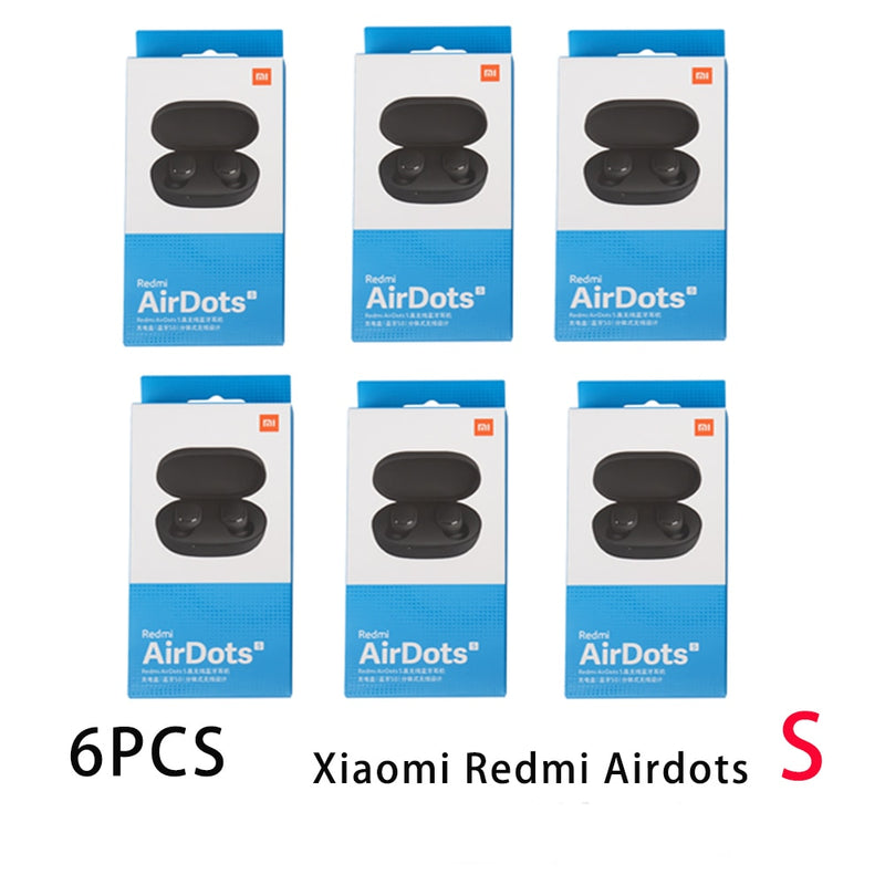 3/6/10 Pieces Xiaomi Redmi AirDots 2 Noise Reduction with Mic AI Control White Redmi AirDots S True Wireless Headset Wholesale