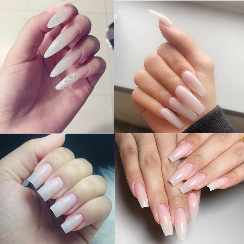 MSHARE 10ml Milky White Builder Nail Extension Gel Self leveling Nails Quick Building Clear Pink Nail Tips UV Led Gel Soak Off