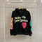 Graffiti Letter Foam Plus Velvet Sweatshirts Men and Women Harajuku Oversized Fleece Hoodie Hip Hop Stranger Things Hooded Hoody