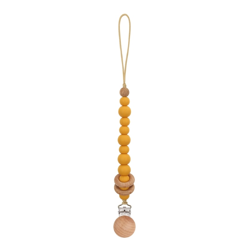 Baby Pacifier Clips Silicone Beads Wooden Ring Pacifier Chain Infant Nipple Appease Soother Chain Clips Dummy Holder Nipple Clip