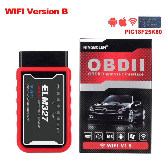 New ELM327 V1.5 OBD2 Scanner PIC18F25K80 Bluetooth/Wifi ELM 327 OBD Car Diagnostic Tool For Android /IOS OBDII Mini Code Reader
