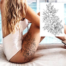 Sexy Flower Temporary Tattoos For Women Body Art Painting Arm Legs Tattoos Sticker Realistic Fake Black Rose Waterproof Tattoos