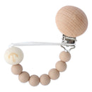 Baby Pacifier Chain Wooden Handmade Chain Silicone Wooden Plastic Clip  Baby Nipple Clips Teether Necklace baby Chew accessories