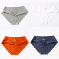 4 PCS/Lot Seamless Panties For Women Plain Panties Slip Silk Female Underwear Soft Thin Light Panti Culotte Femme Underpants