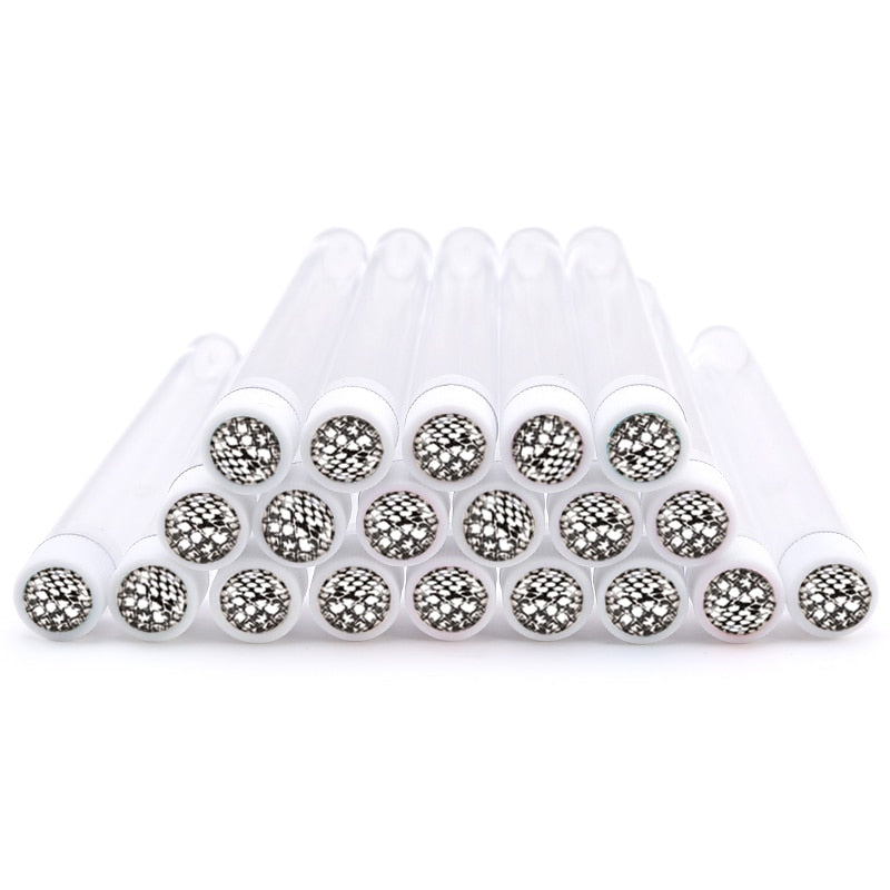 20pc Reusable Eyebrow Brush Tube Leopard Serpentine Diamond Flask Mascara Wand Dust-proof Eyelash Extension Supplies Makeup Tool