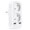 European style dual socket with dual USB 5V 2A output, plug adapter, free shipping