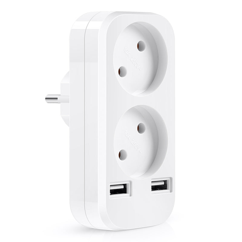 European style dual socket with dual USB 5V 2A output, plug adapter, free shipping
