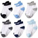6 Pairs/lot 0 to 5 Years Anti-slip Non Skid Ankle Socks With Grips For Baby Toddler Kids Boys Girls All Seasons Cotton Socks