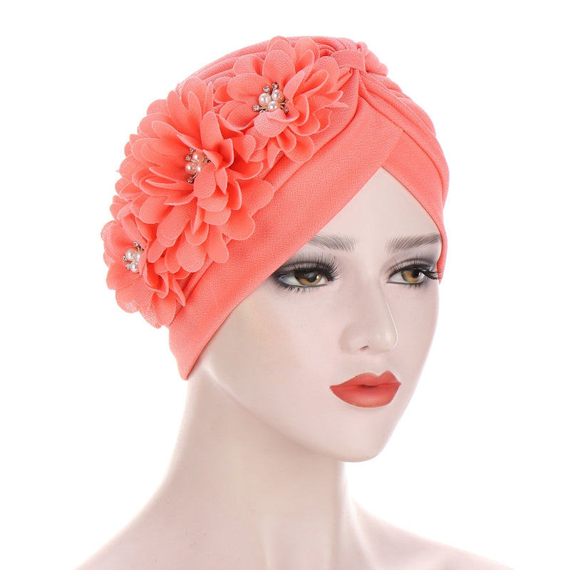 2020 cotton solid folds pearl muslim turban scarf  women islamic inner hijab caps Arab wrap head  femme musulman turbante mujer
