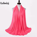 Muslim 2021 New Chiffon Hijab Scarf Women Solid Color Soft Long Shawls and Wraps Islamic Head Scarves Fashion turbante mujer