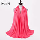 Muslim 2021 New Chiffon Hijab Scarf Women Solid Color Soft Long Shawls and Wraps Islamic Head Scarves Fashion turbante mujer
