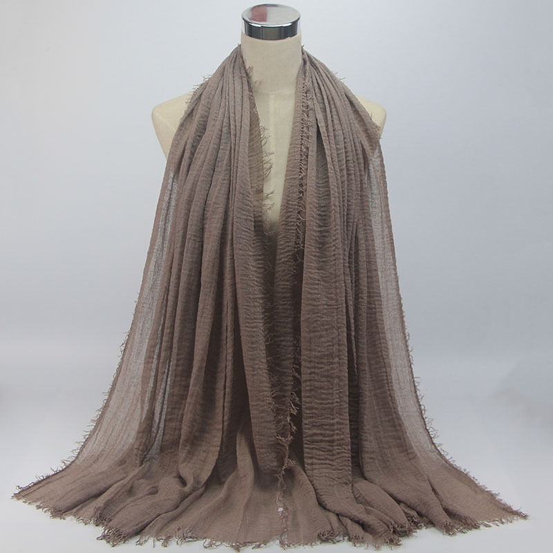 wholesale price 70*180cm women muslim crinkle hijab scarf femme musulman soft cotton headscarf islamic hijab shawls and wraps