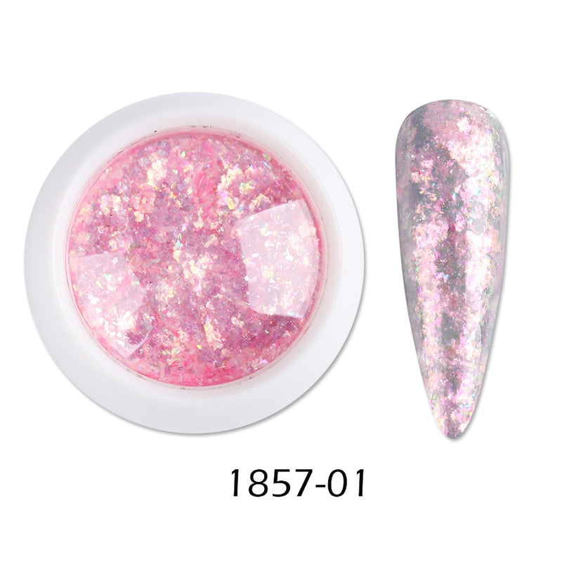 Crystal Fire Opal Flakes Nail Sequins Purple Holographic Glitter DIY Chrome Powder for Spring Nails Manicure Paillettes GL1857