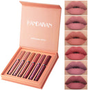 4/6PCS Women Fashion Pumpkin Color Matte Velvet Lipstick Set Moisturizer Sexy Lip Stick Makeup Beauty Cosmetic