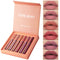 4/6PCS Women Fashion Pumpkin Color Matte Velvet Lipstick Set Moisturizer Sexy Lip Stick Makeup Beauty Cosmetic