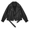 FTLZZ 2022 New Spring Women Pu Leather Motorcycle Jacket Female With Belt Solid Color Jackets Ladys Loose Casual Jacket