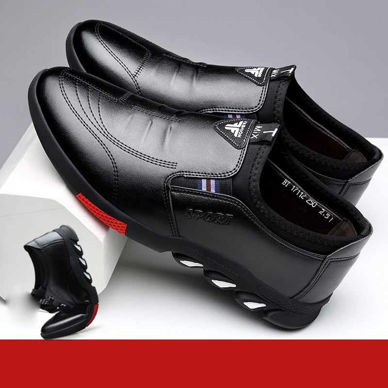 Leather Shoes Men&#39;s Leather Spring 2021 New Men&#39;s Business Casual Soft-Soled Non-Slip Breathable All-Match Footwear