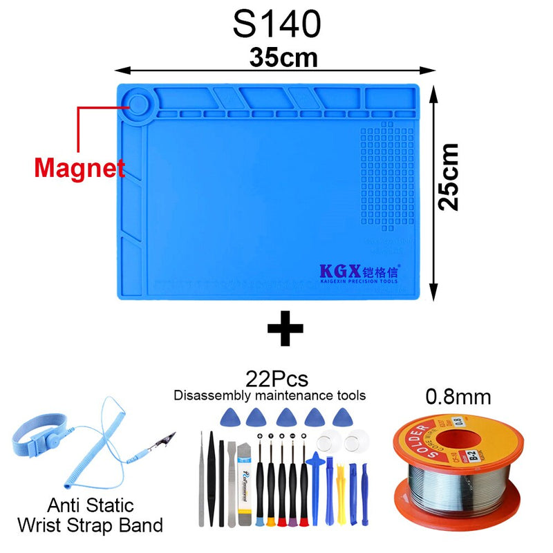 Soldering Mat ESD Antistatic Heat Resistant Insulation Work Mat Soldering Station Kit Silicone Repair Pad Maintenance Platform