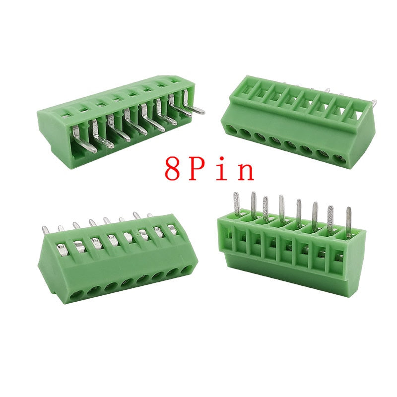 2.54mm/0.1&quot; Pitch PCB Screw Terminal Block Connector 2P 3P 4P 5P 6P 7P 8P 9P 10P 12P 16Pin Terminals 150V 6A for 26-18AWG Cable