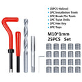 XCAN Thread Repair Tool 25pcs M3/M4/M5/M6/M7/M8/M10/M12/14 for Restoring Damaged Thread Spanner Wrench Twist Drill Bit Hand Tool