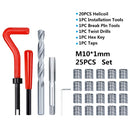 XCAN Thread Repair Tool 25pcs M3/M4/M5/M6/M7/M8/M10/M12/14 for Restoring Damaged Thread Spanner Wrench Twist Drill Bit Hand Tool