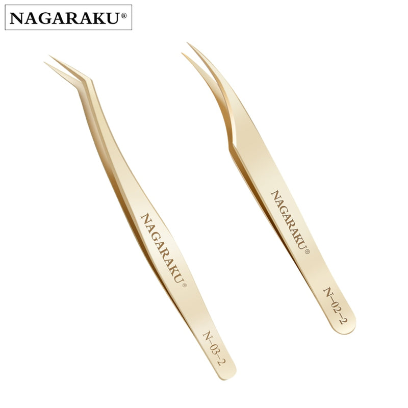 NAGARAKU Eyelash Extension Tweezers False Eyelashes Makeup Stainless Steel Professional Tweezer 3D Accurate Pincet