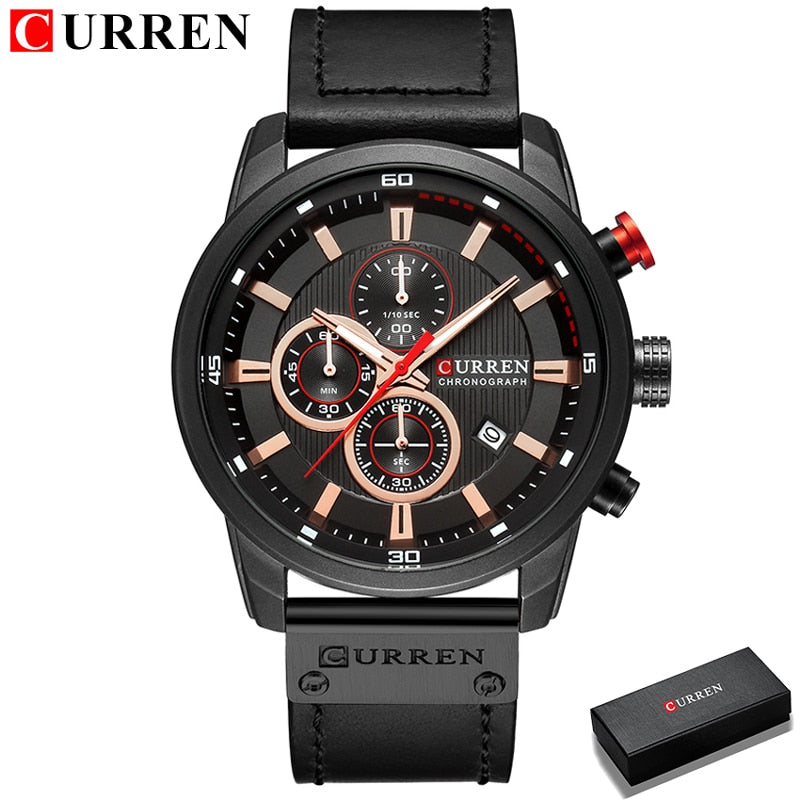 CURREN Brand Watch Men Leather Sports Watches Men&