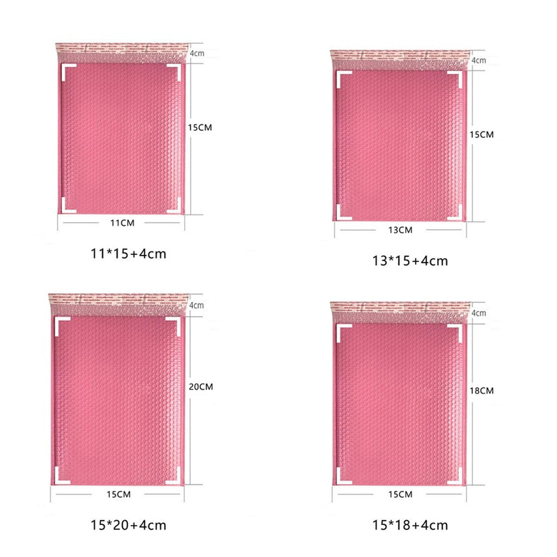 50PCS Bubble Mailers Padded Envelopes packaging bags for business bubble mailers shipping packaging ziplock bag 13x18cm Pink