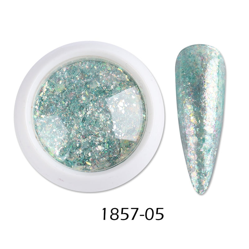 Crystal Fire Opal Flakes Nail Sequins Purple Holographic Glitter DIY Chrome Powder for Spring Nails Manicure Paillettes GL1857