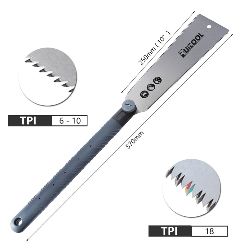 Ryoba Japanese Saw 3-Edge Tooth Pull Saws Flexible Flush Cut Hand Saw for Tenon Wood Fine Cutting Woodworking