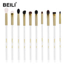 BEILI Black 10-19Pcs Makeup Brushes Natural Hair Eyeshadow Blending Eyeliner Makeup Brush Set Shader Eyebrow brochas maquillaje